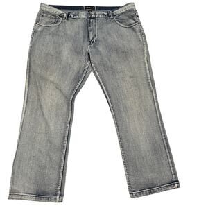 TRUST Men's Straight Leg Denim Jeans Blue Wash Size 46x32